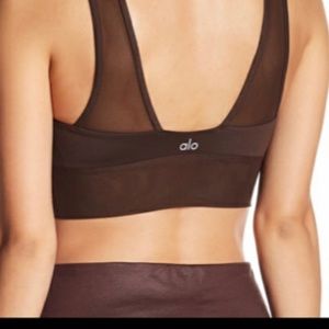 ALO Yoga Jubilee Brown Mesh Sports Bra